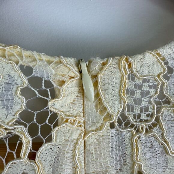 Sandro Paris Light Yellow Gingham Lace Top Sandro Size 2 US Medium - Picture 4 of 8